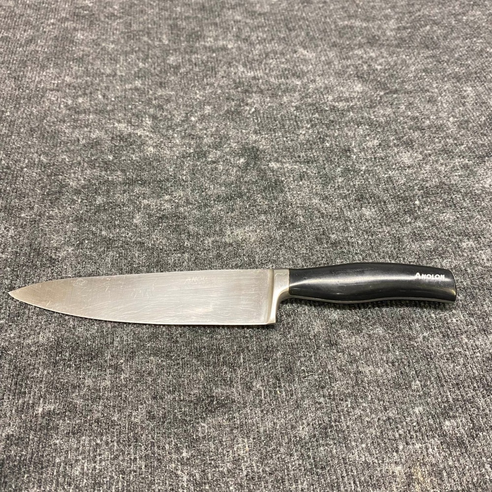 Anolon Classic 8 Inch Chef Knife Fully Forged High Carbon Steel Black Handle